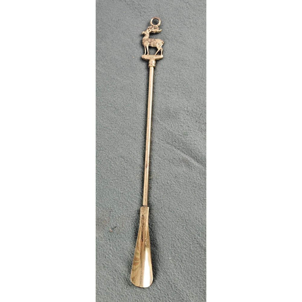 Vintage Deer Stag 19.5 Inch (50cm) Brass Shoehorn Collectible Shoe Horn England